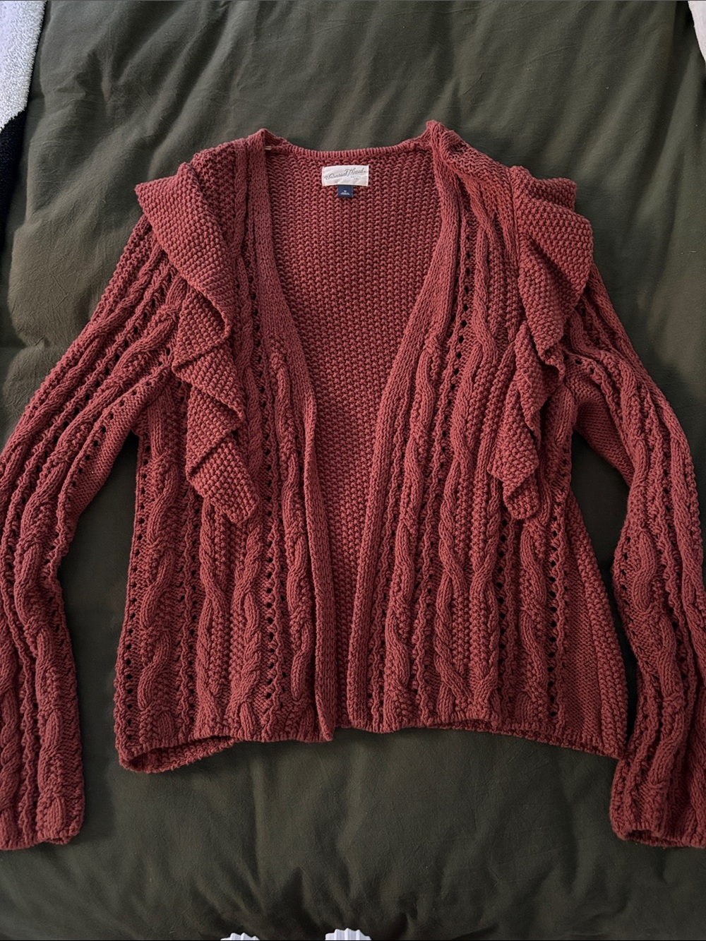 Universal Thread Ruffle Cable Cardigan